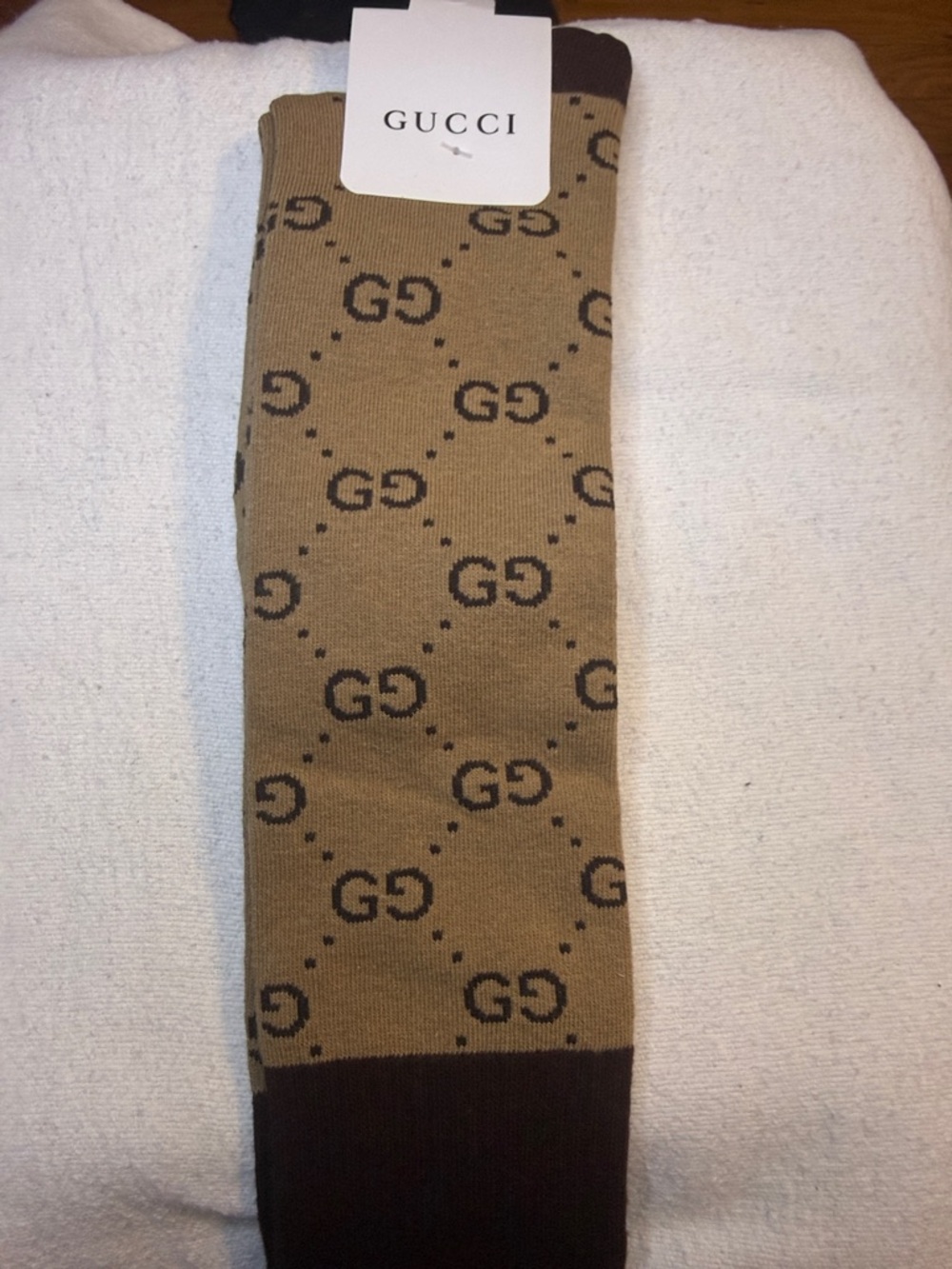 Brown GG Logo Knit Socks
